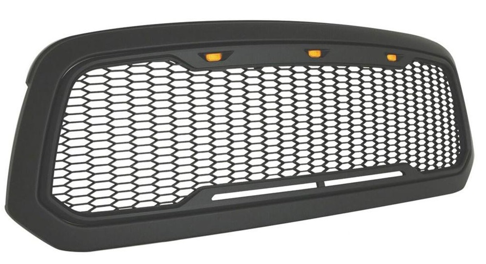 Black Truck-Tek ABS One-Piece Grille 13-19 Ram & Classic 1500 - Click Image to Close